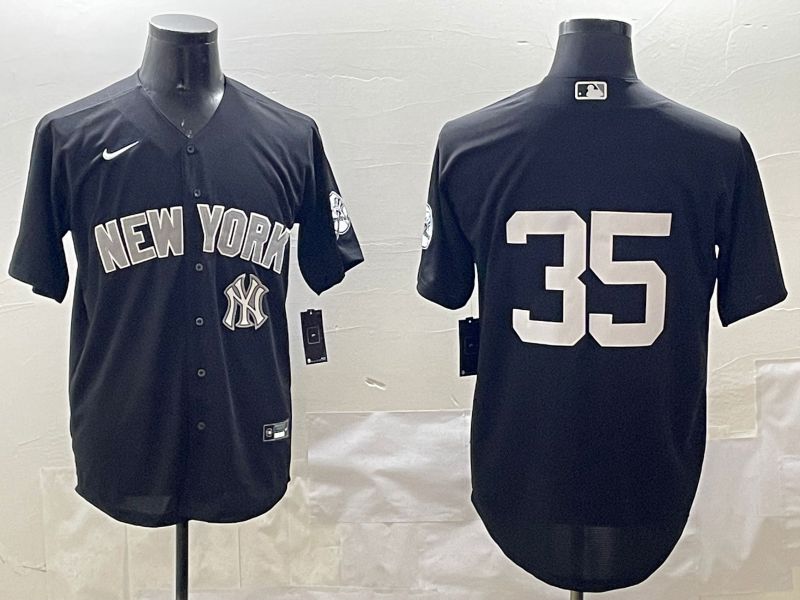 Men New York Yankees #35 No Name Black Game 2025 Nike MLB Jersey style 7->new york yankees->MLB Jersey